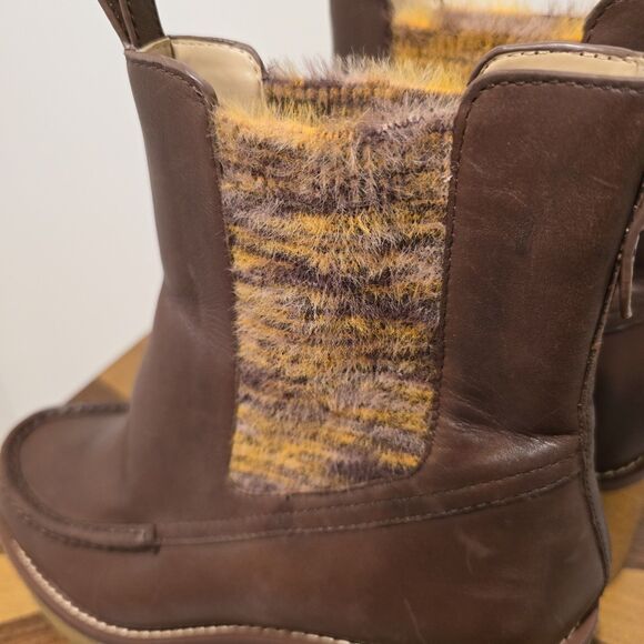 Coach Delaney Chelsea Boots Brown Leather Size 10 Chunky Lug Platform Sole Boho - Picture 11 of 16